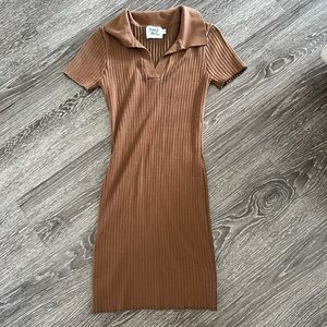 Princess Polly brown bodycon ribbed mini dress